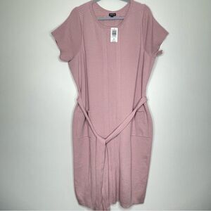 Torrid Mauve Pink Sweater‎ Knit Self Tie Shift Dress